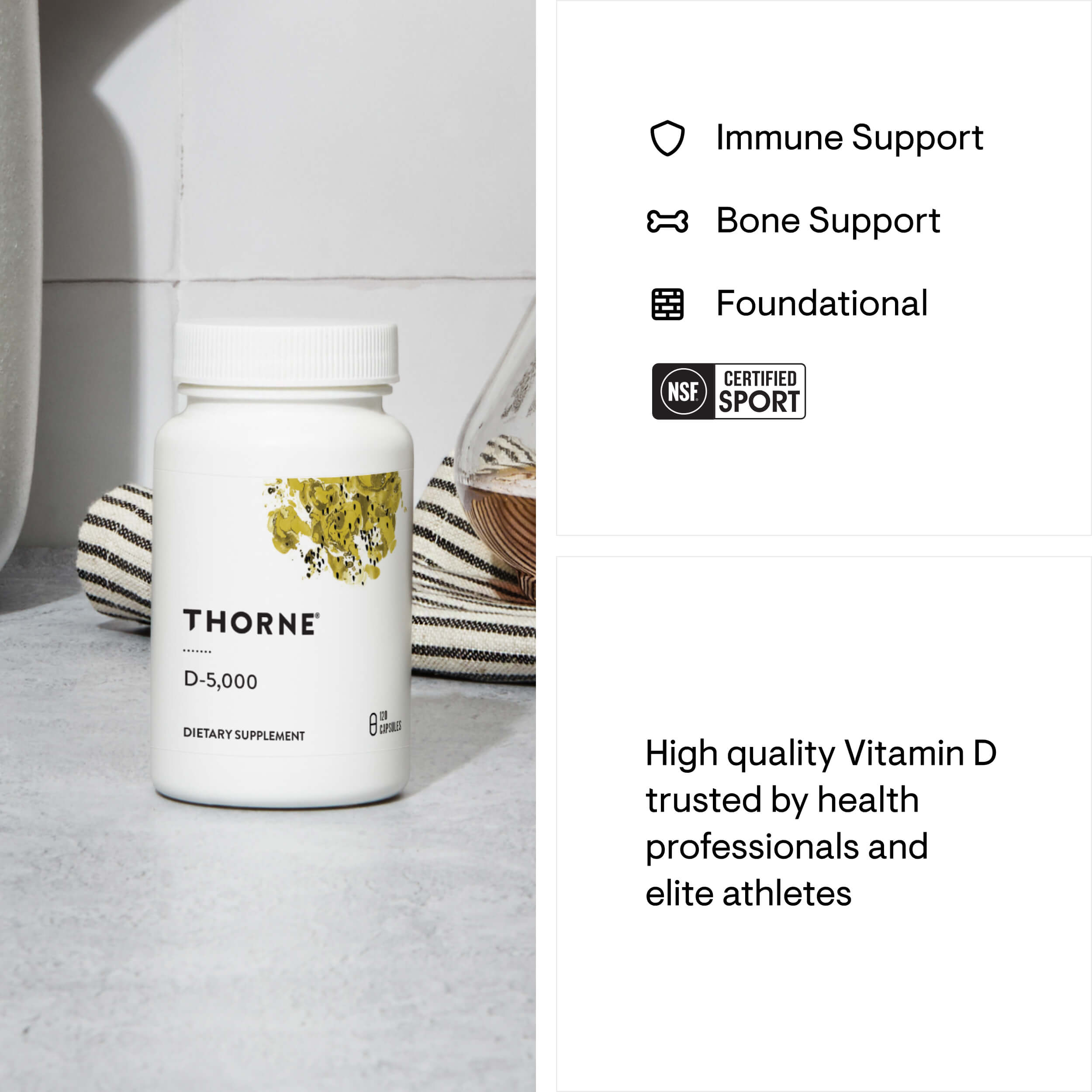 Vitamin D-5,000 - NSF Certified for Sport - 120 Servings thumbnail 2