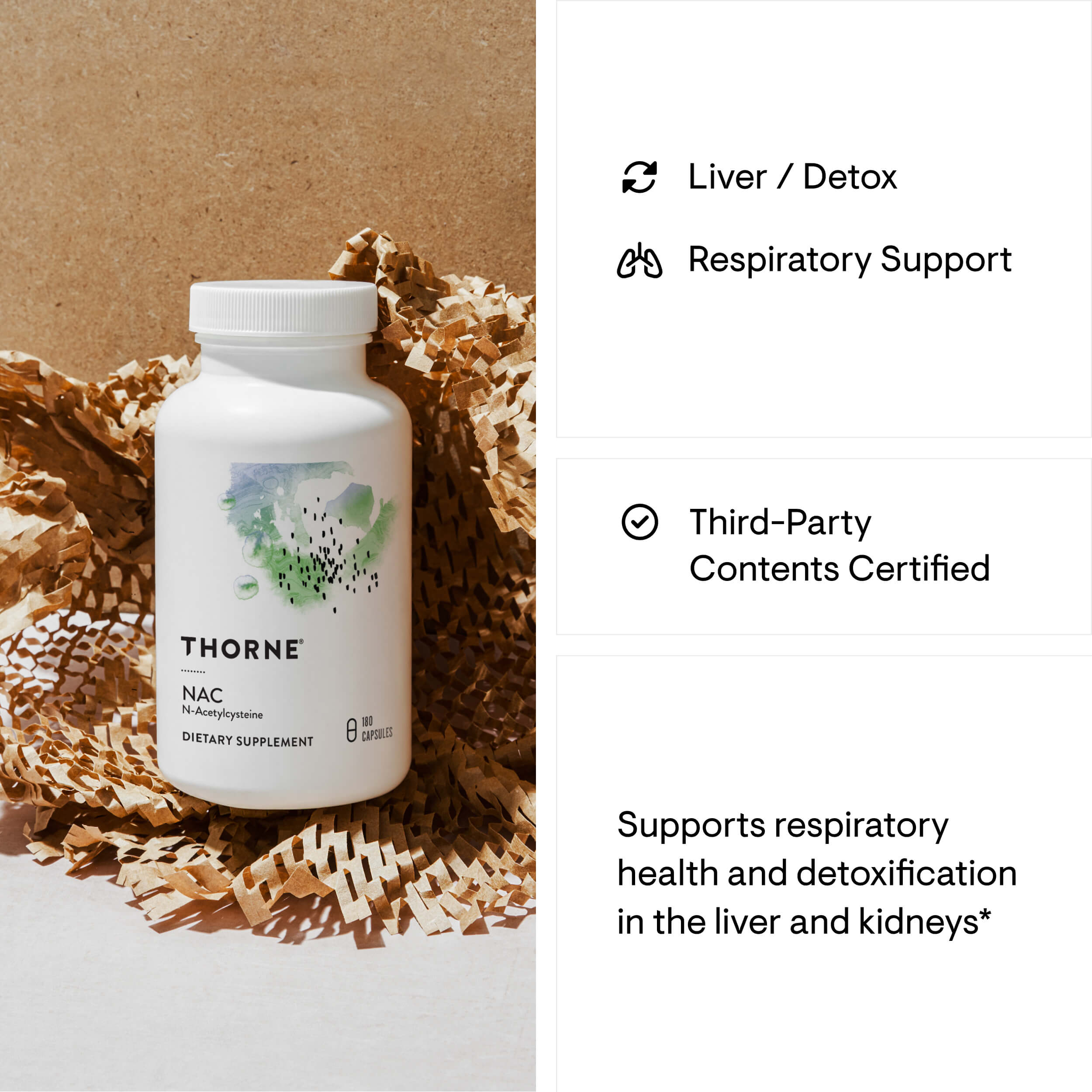 NAC - N-Acetylcysteine - 180 Servings & Reviews | Thorne NAC - N-Acetylcysteine - 180 Servings & Reviews | Thorne